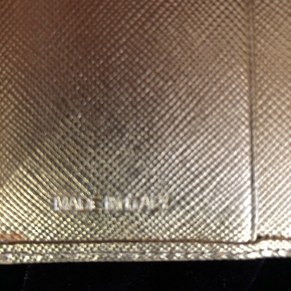 VERY RARE!! Prada gold metallic leather wallet! Would be great on chain! - Picture 11 of 16